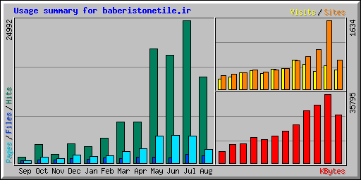 Usage summary for baberistonetile.ir